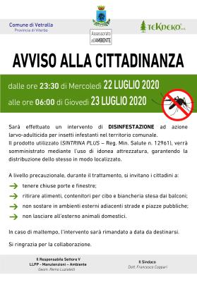 Disinfestazione territorio comunale